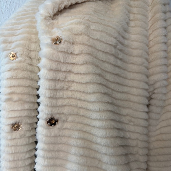 JASON WU Cream Faux Fur Midi Luxury Coat Jacket Sz M NWT - Picture 12 of 16